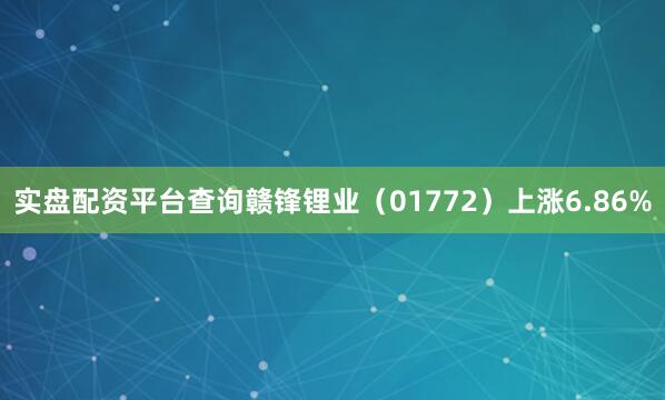 实盘配资平台查询赣锋锂业（01772）上涨6.86%